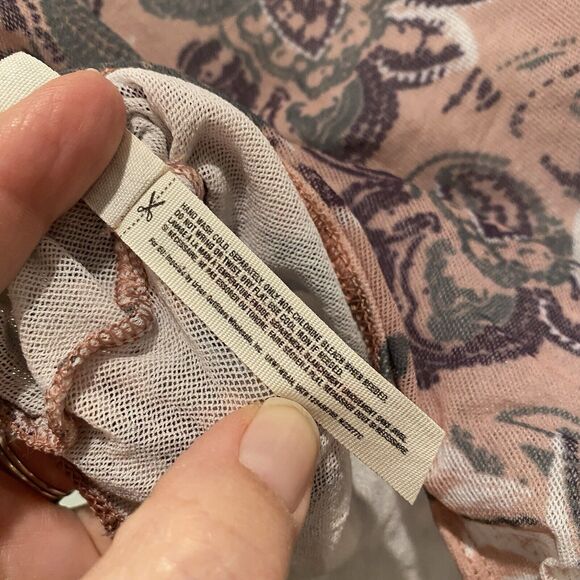 Intimately Free People Top XS Pink Freesia Paisley Mesh Bodysuit Coquette - Picture 11 of 13